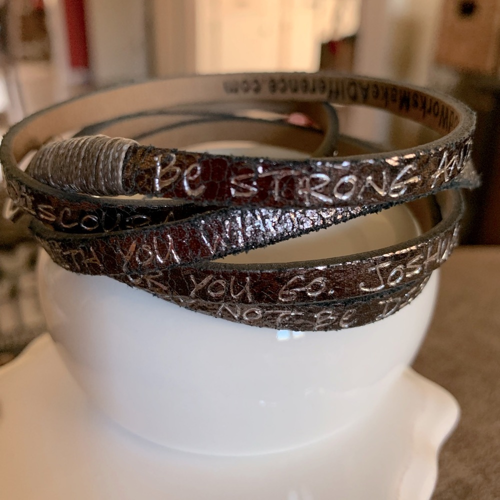 Leather wrap bracelet inspirational